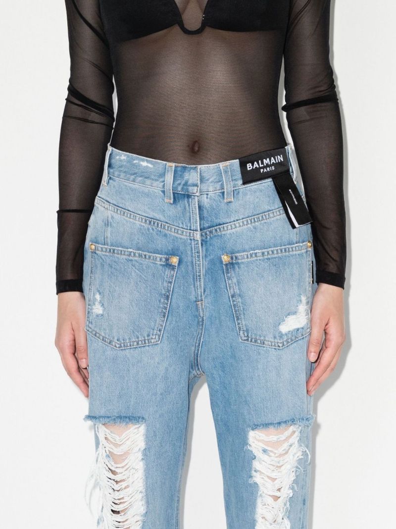 Blue Back-to-front Ripped Jeans