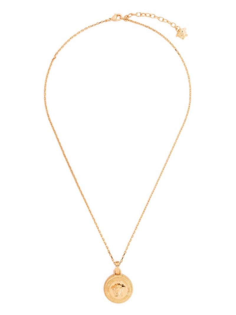 Gold-tone Medusa Pendant Necklace