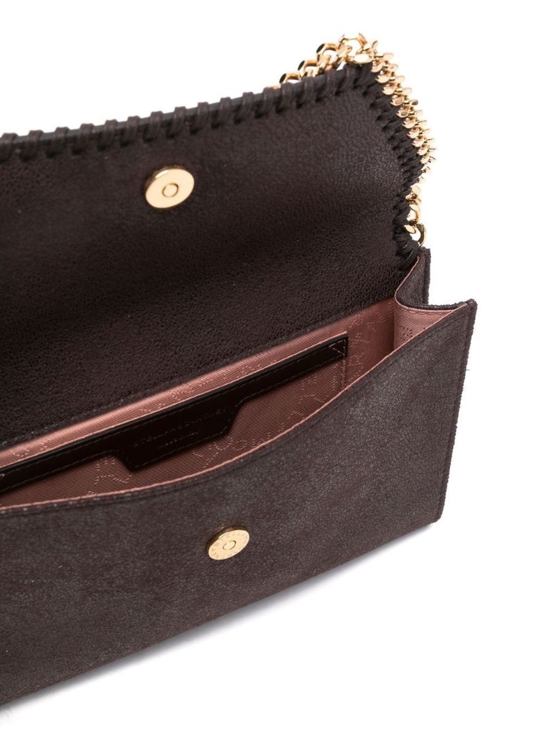 Brown Falabella Mini Faux Leather Cross Body Bag