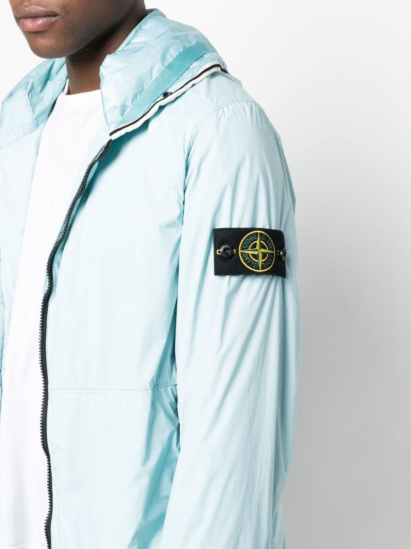 Blue Garment Dyed Hooded Jacket