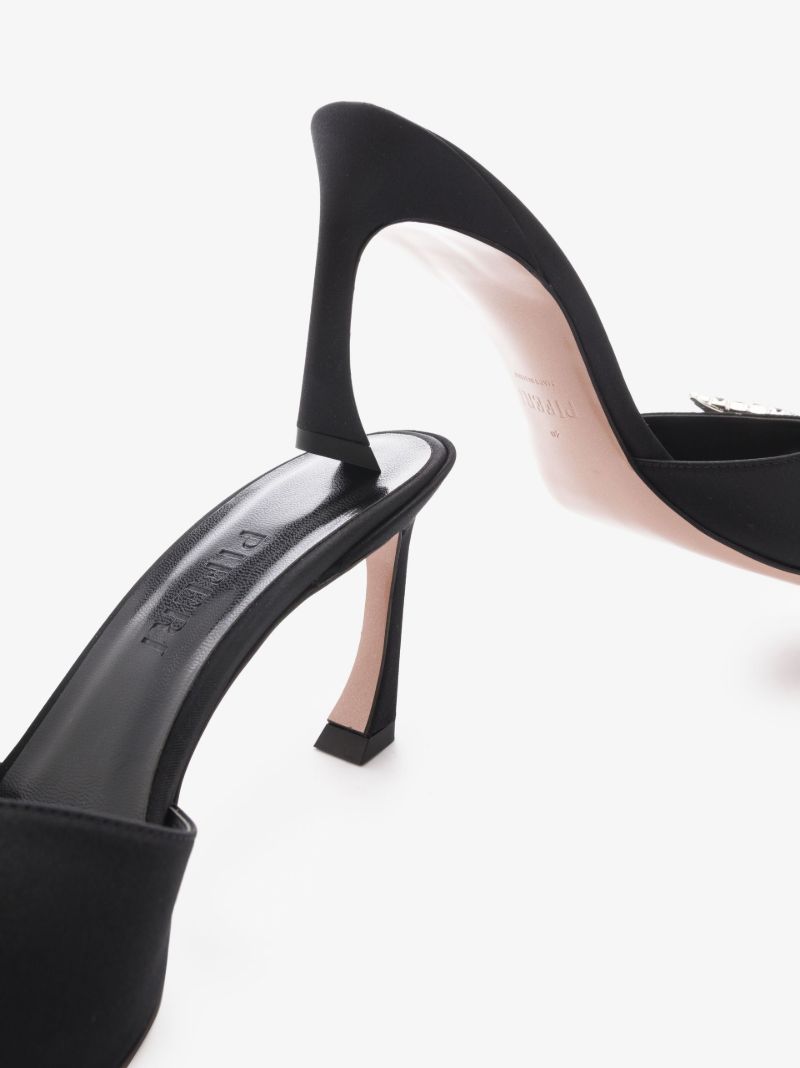 Black Lotta 70 Satin Mules