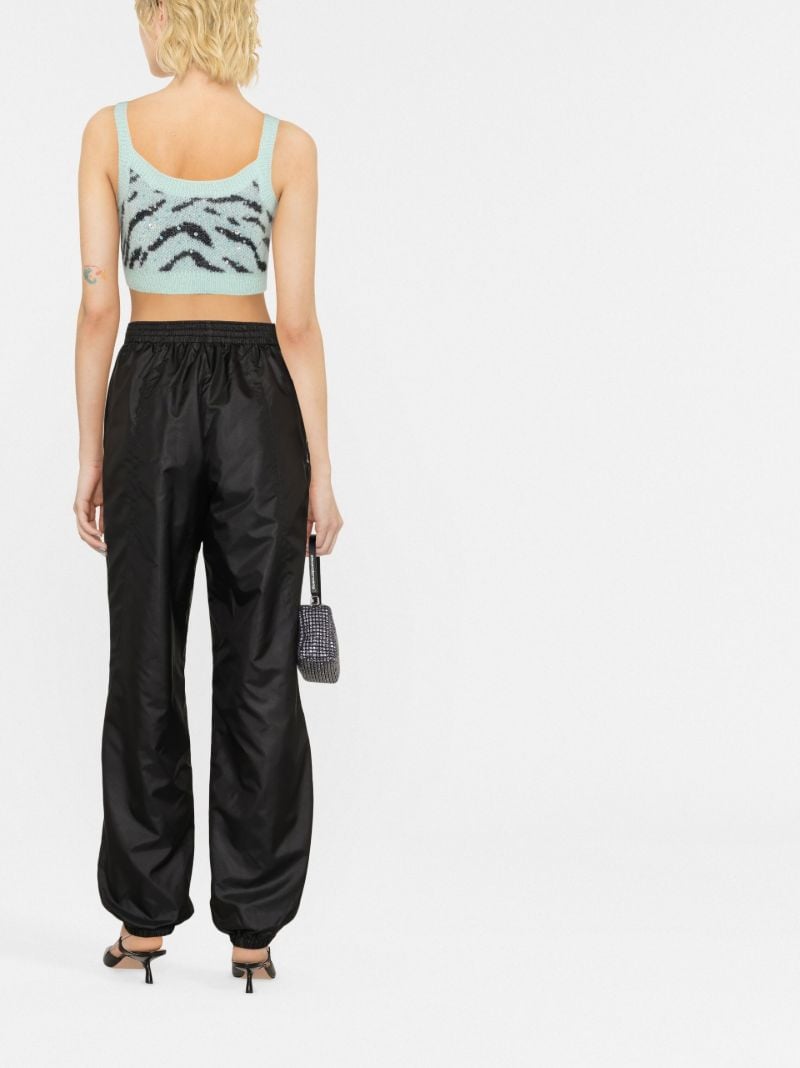 Black High-waisted Shell Track Pants
