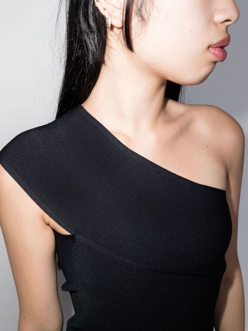 Black One-shoulder Mini Dress