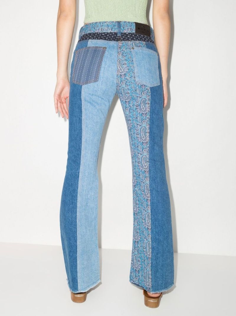 Flared Patchwork Jeans