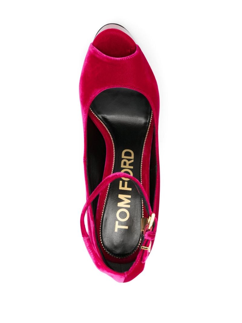 Pink Padlock 145 Velvet Platform Sandals