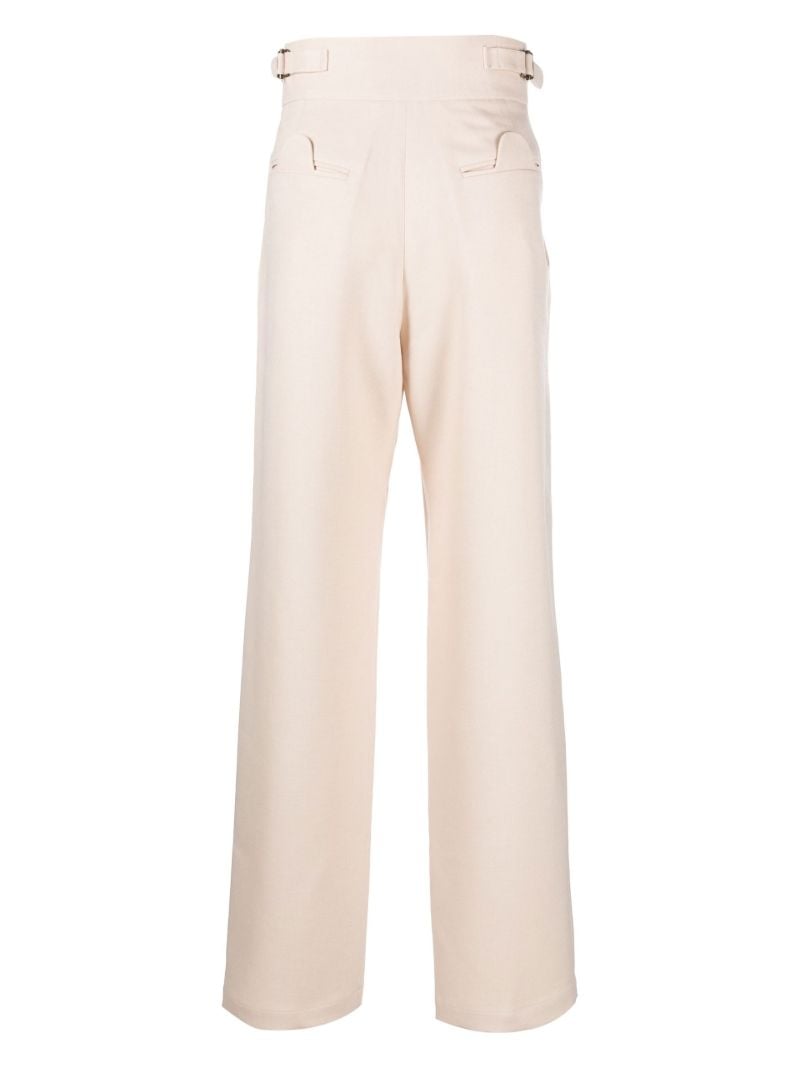 Neutral Black Prince Straight-leg Cotton Trousers
