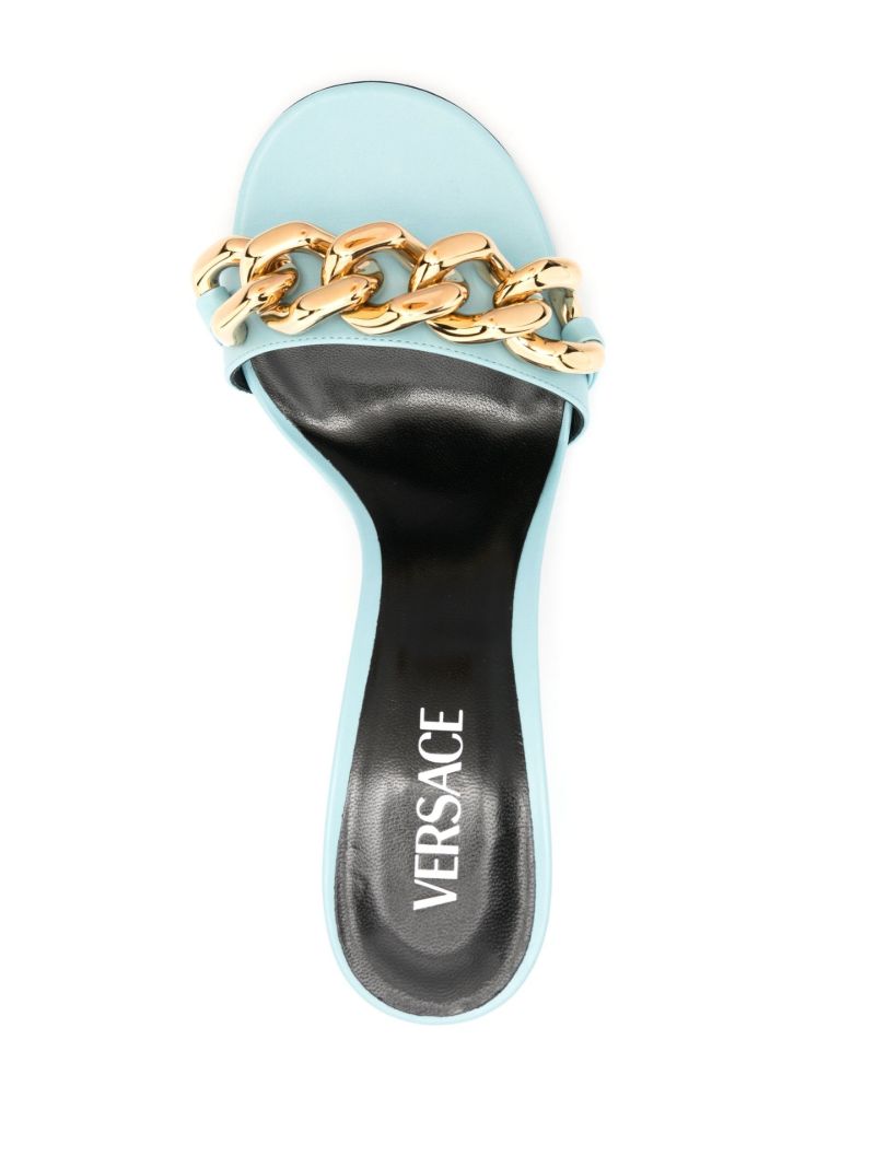 Blue Medusa Chain 70 Leather Mules