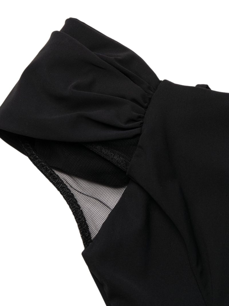 Black Multi-strap Ruched Swimsuit
