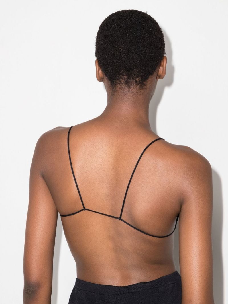X Ziah Black Fine Strap Triangle Bikini Top