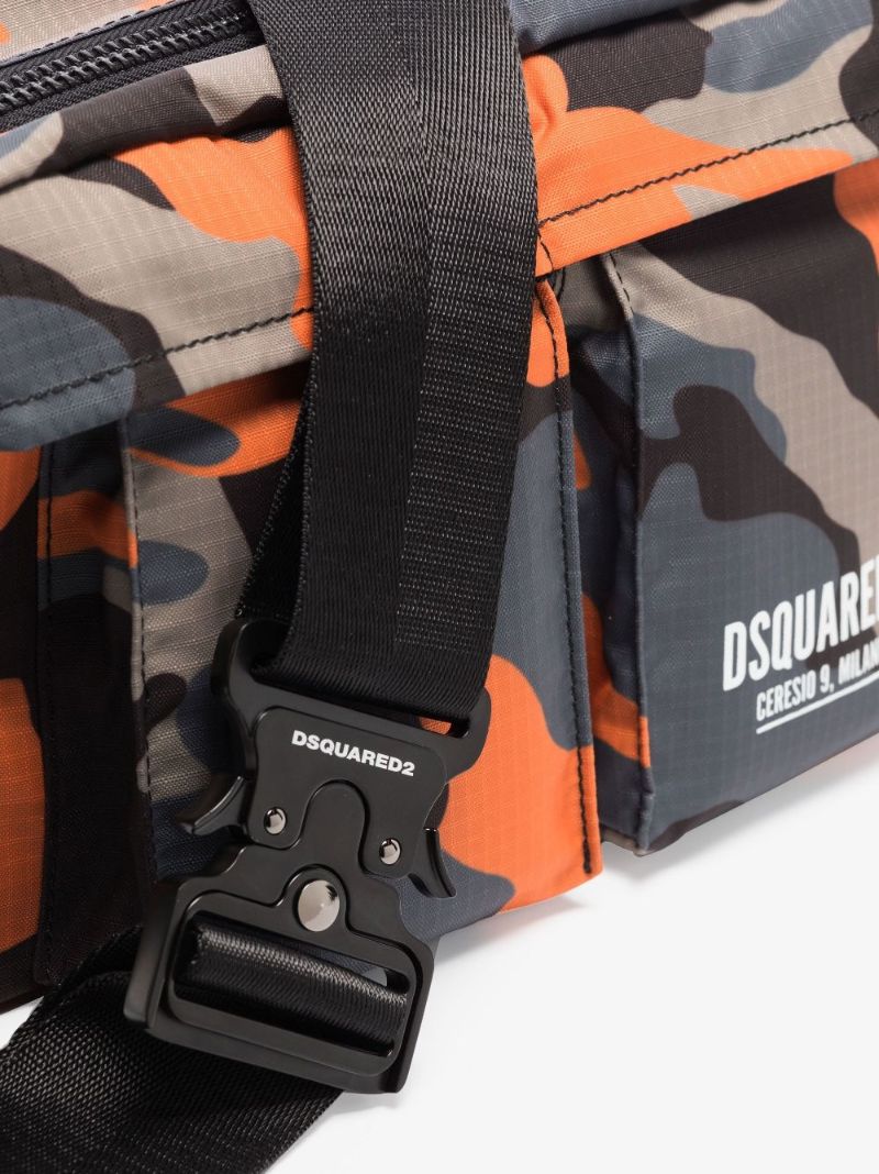 Blue and Orange Camouflage Print Belt Bag