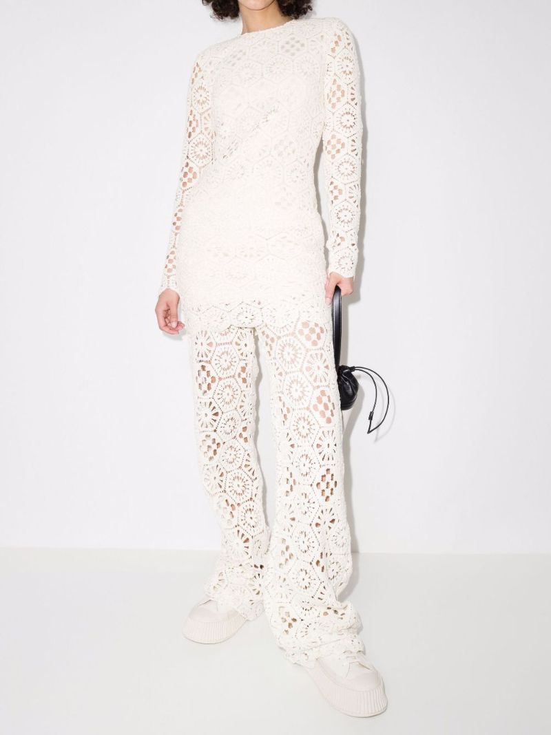 Bebe Cotton Crochet Trousers