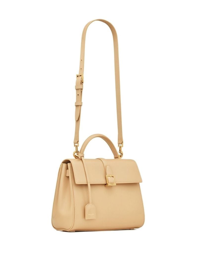 Neutral Le Fermoir Leather Top Handle Bag