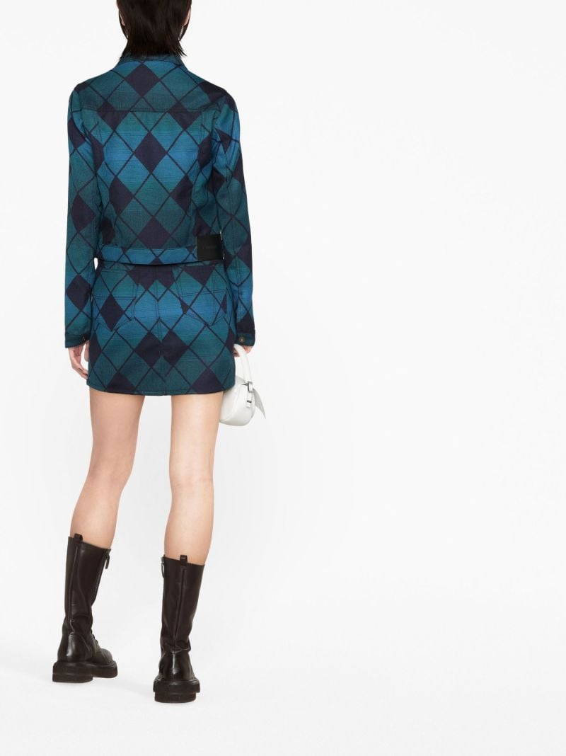 Blue Wool Mini Skirt
