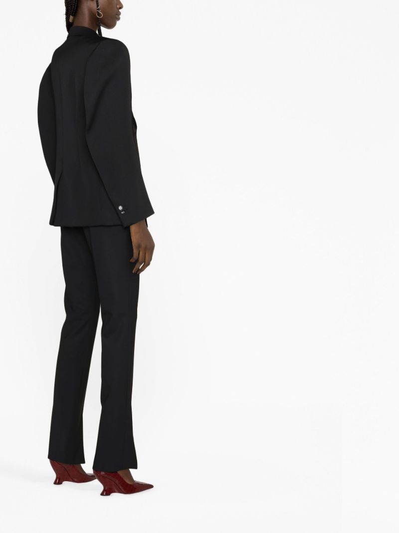 Black Double-breasted Wool Blazer