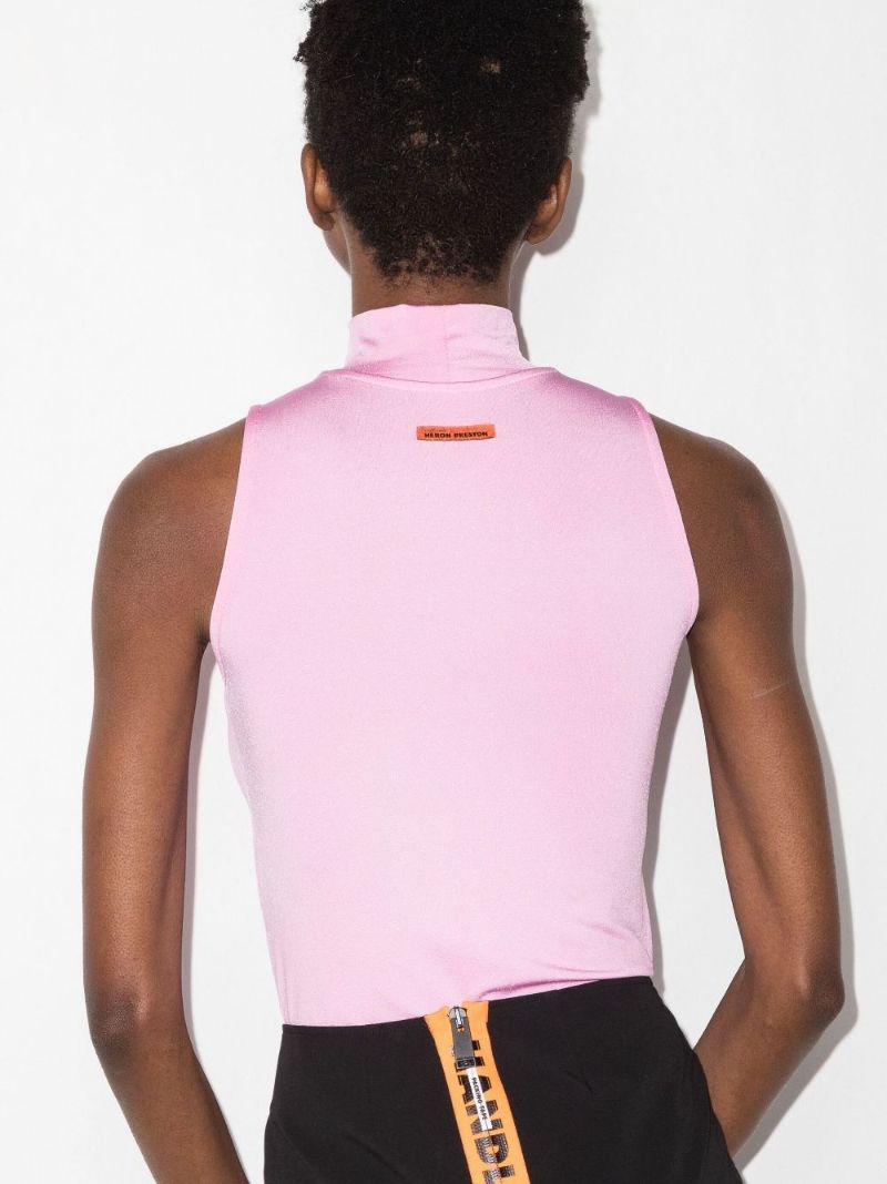 Turtleneck Sleeveless Jersey Bodysuit