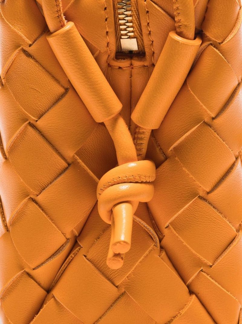 Orange Mini Loop Leather Cross Body Bag
