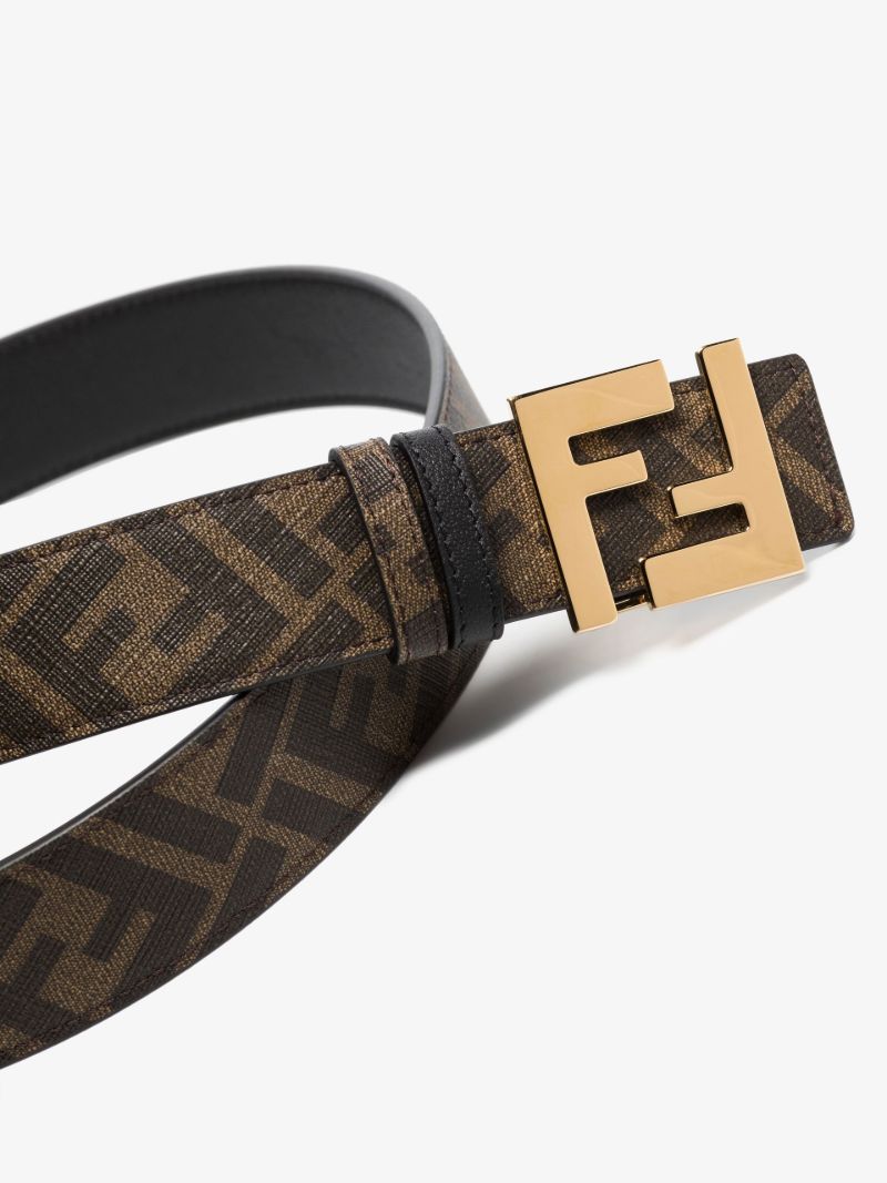 Black Ff Reversible Leather Belt