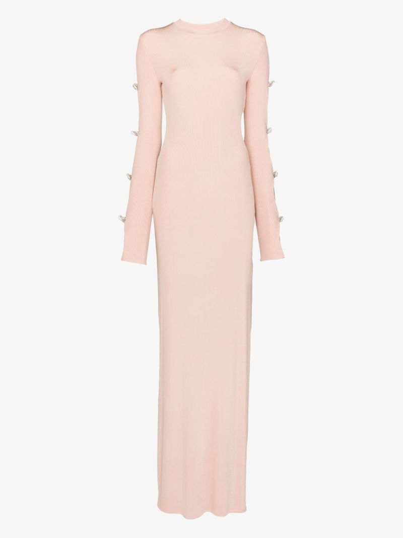 Crystal Bow Cutout Maxi Dress