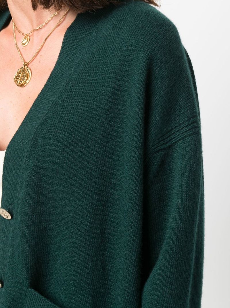 Green V-neck Cashmere Cardigan