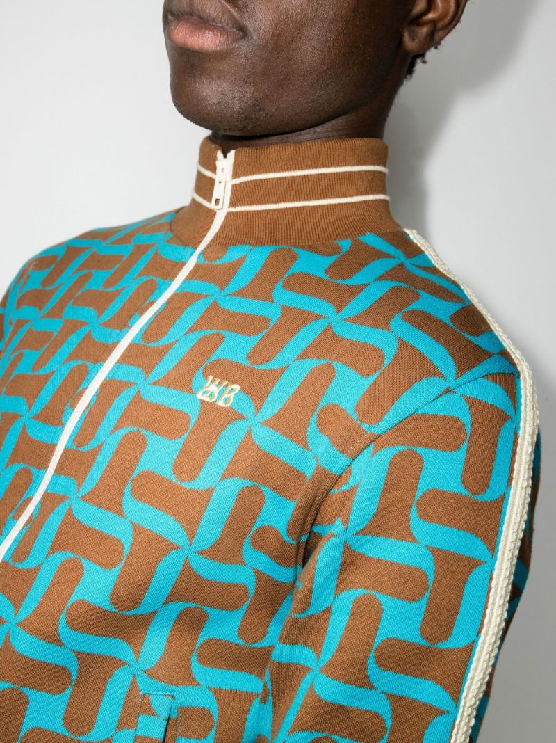 Blue Symphony Abstract Print Track Jacket