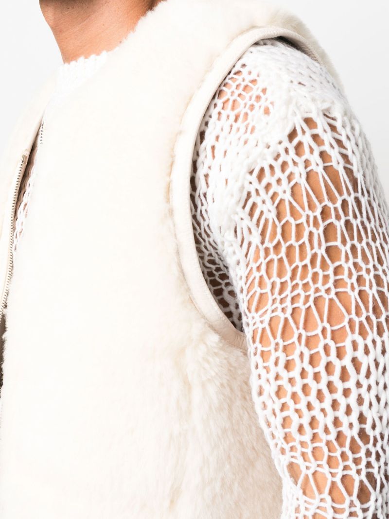 Neutral Reversible Shearling Gilet