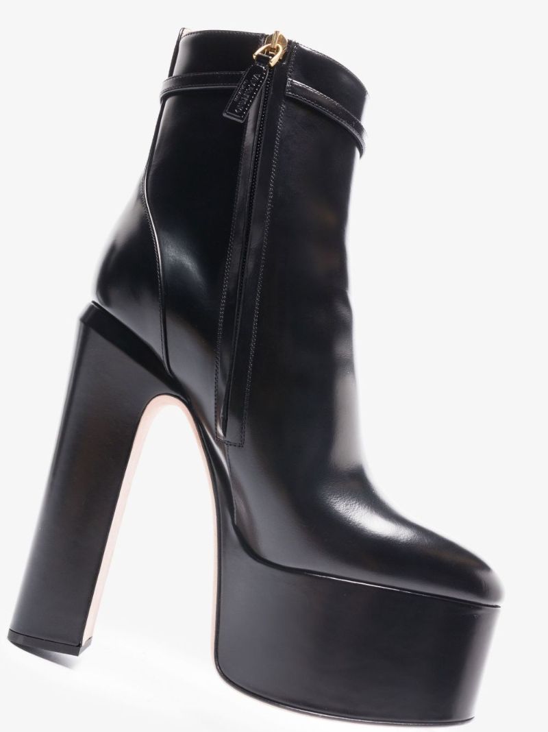 Black Tango 155 Leather Platform Boots