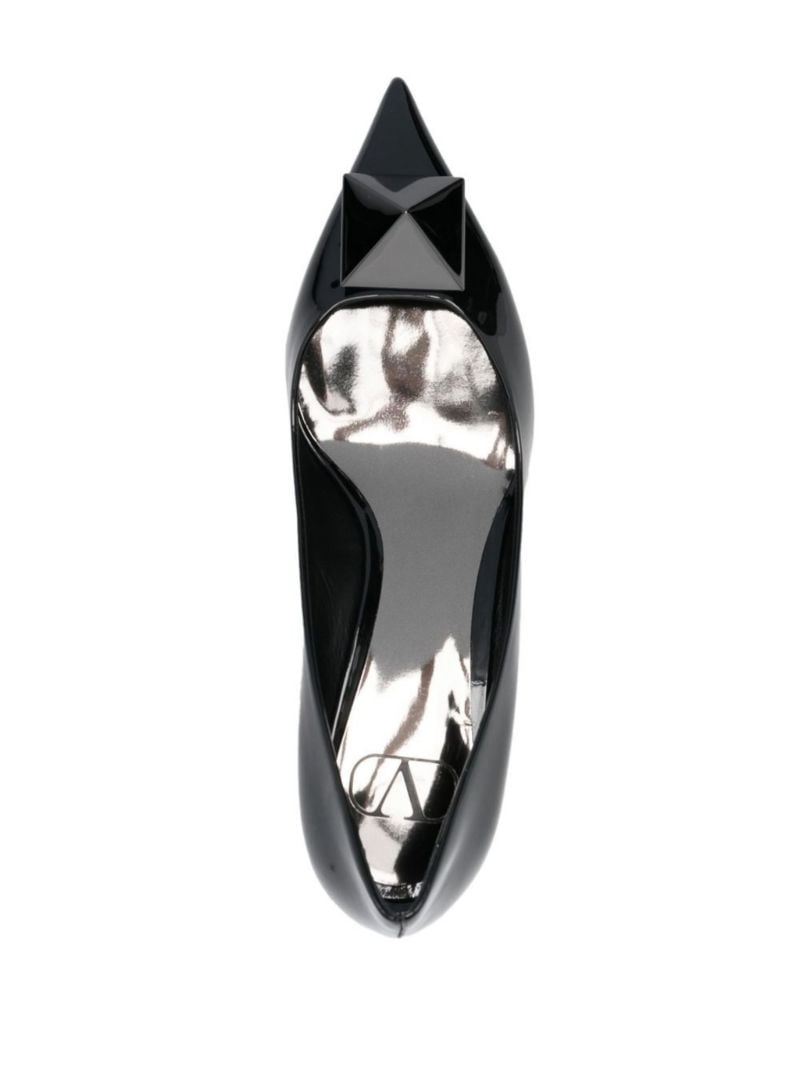 Black One Stud 60 Patent Leather Pumps