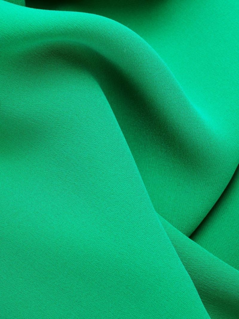 Green V-neck Silk Dress