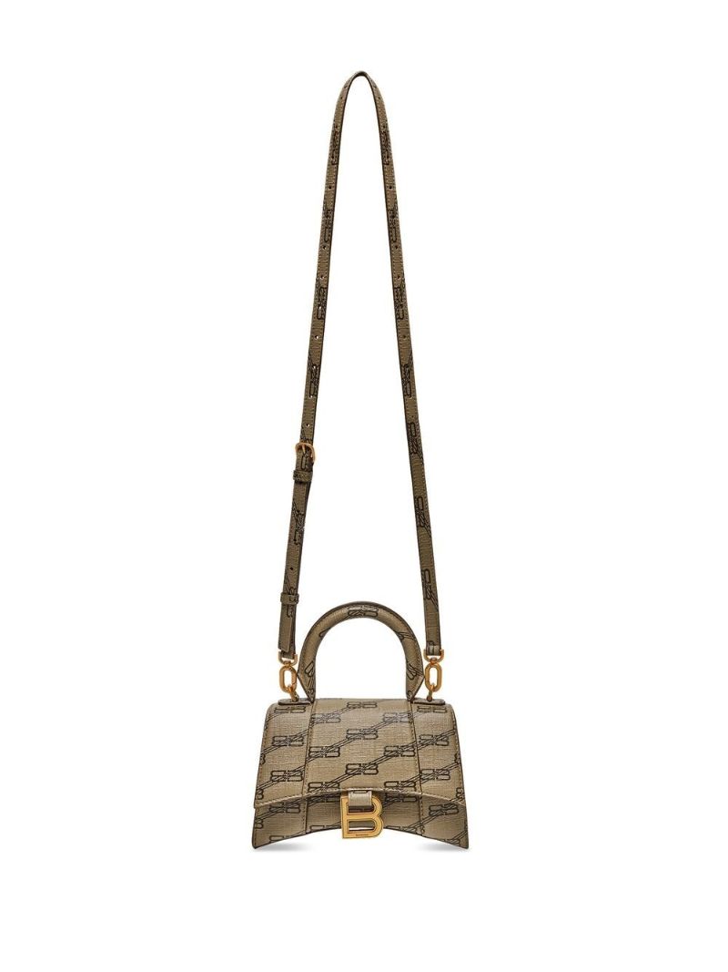 Brown Hourglass Mini Monogram Canvas Top Handle Bag