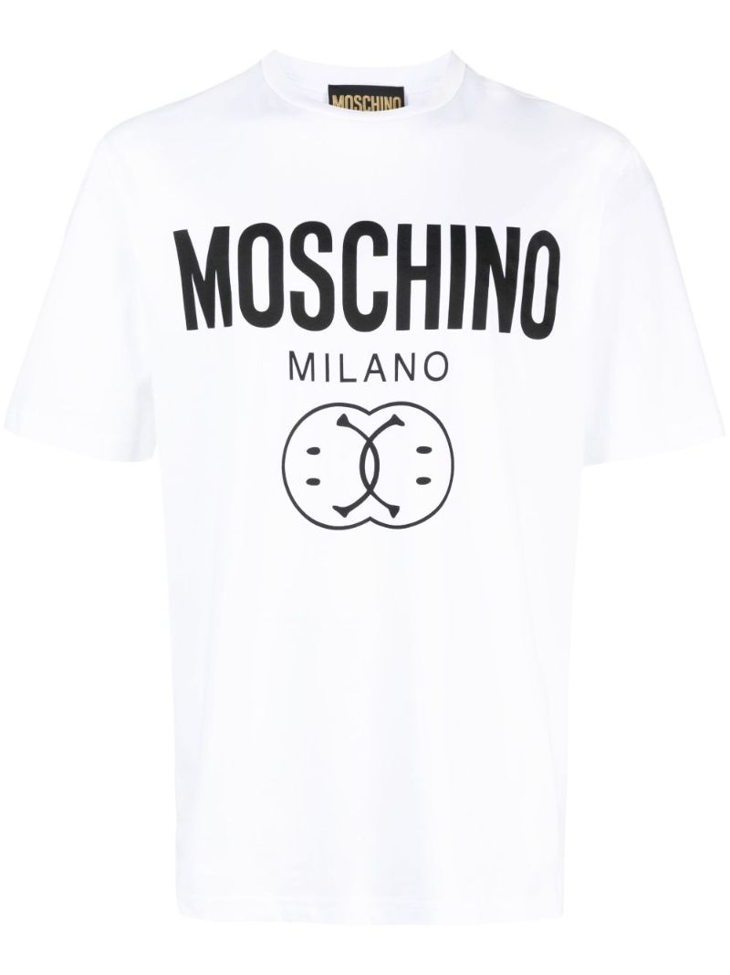White Double Smiley Logo T-shirt