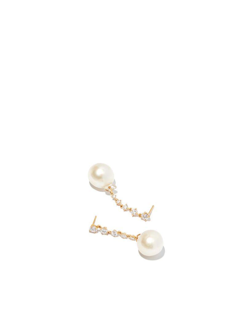 18k Yellow Gold Ã_x0083_â_x0080_°clat Pearl Diamond Earrings
