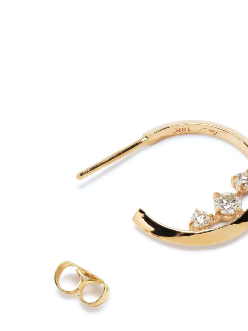 18k Yellow Gold Diamond Hoop Earrings