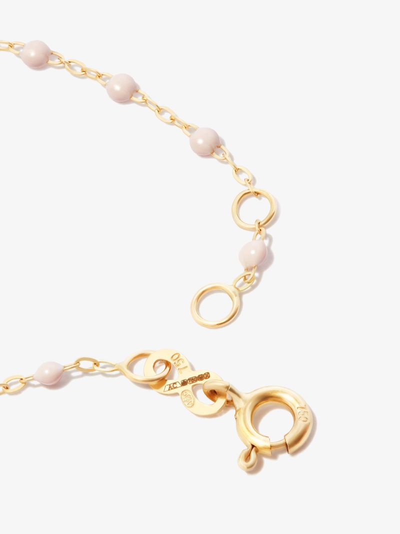 18k Yellow Gold Rose Enamel Bracelet