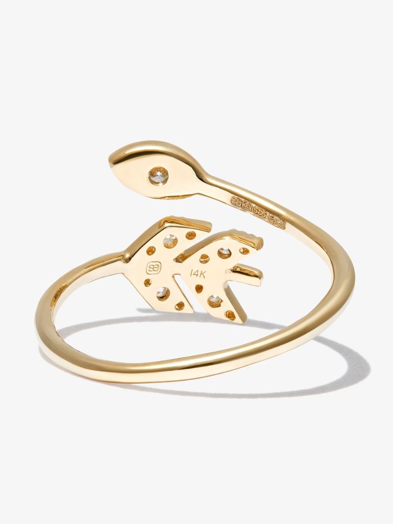 14k Yellow Gold Marquise Eye Arrow Diamond Ring