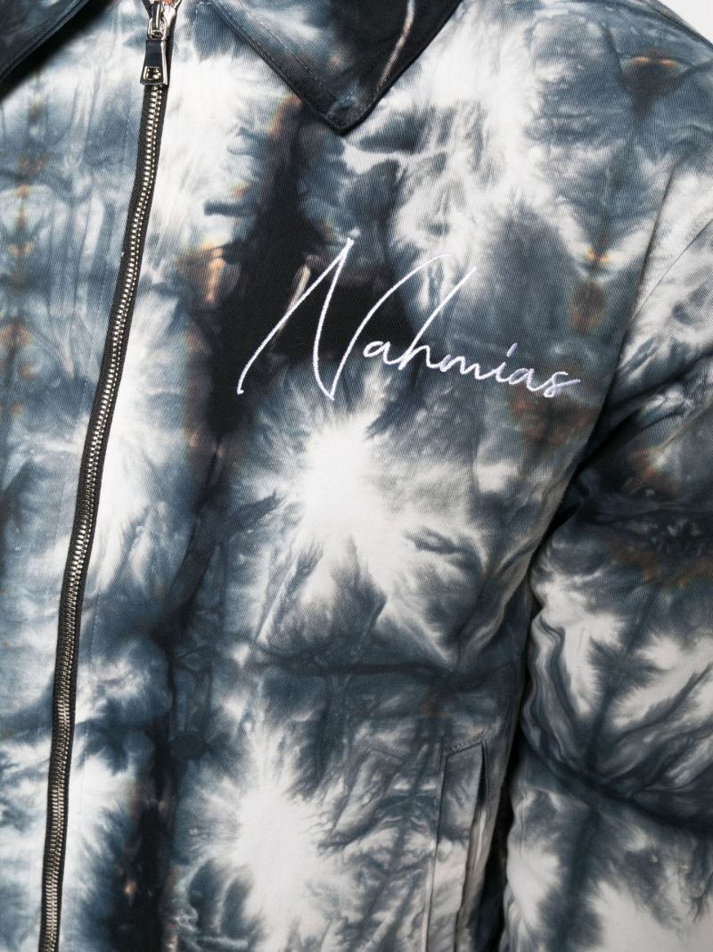 Black Tie-dye Padded Jacket