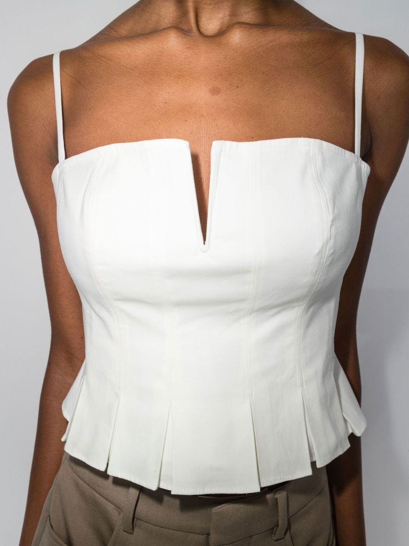 Shia Pleated Organic Cotton Top