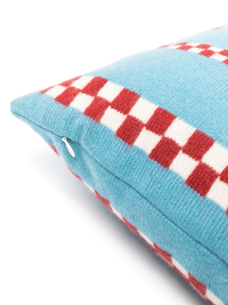 Blue Speed Check Cashmere Pillow