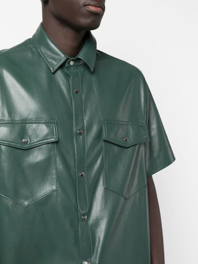 Green Faux-leather Shirt