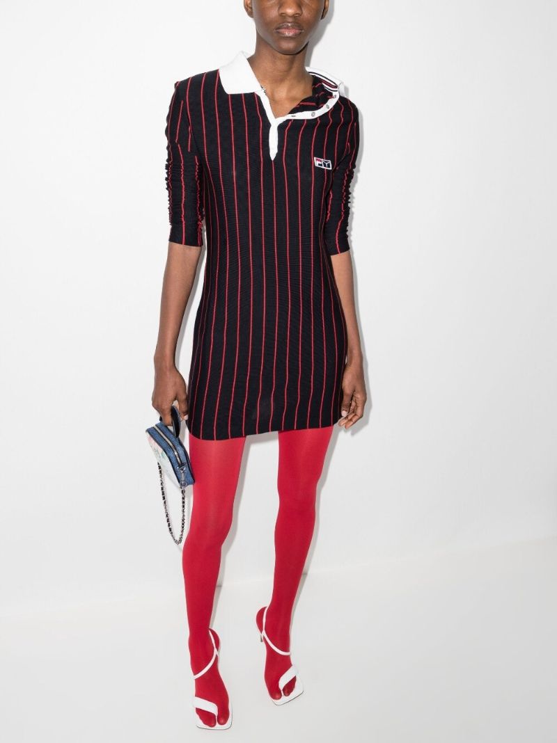 X Fila Striped Cotton Mini Dress
