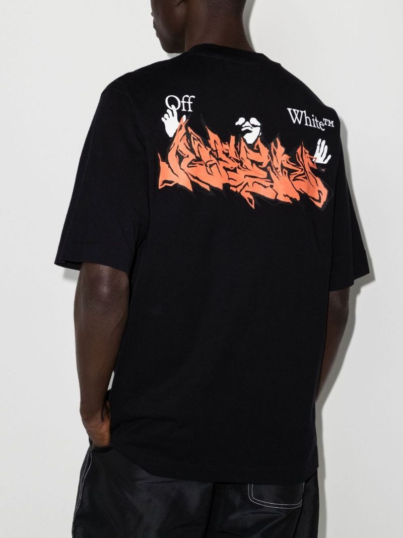 Black Neen Logo Print Cotton T-shirt