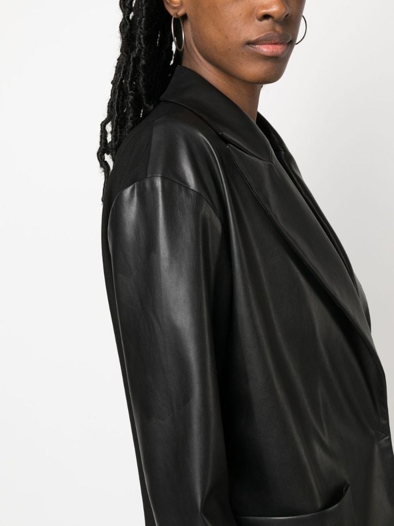 Black Body Lines Faux-leather Blazer