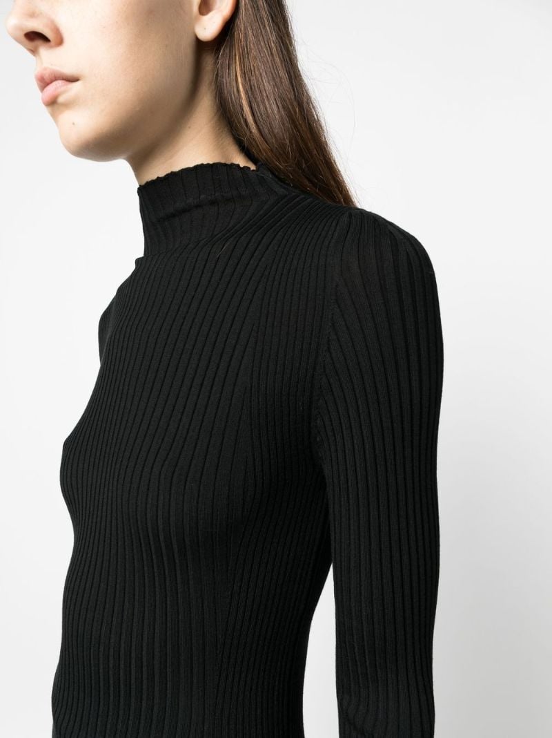 Black Long-sleeved Wool Top
