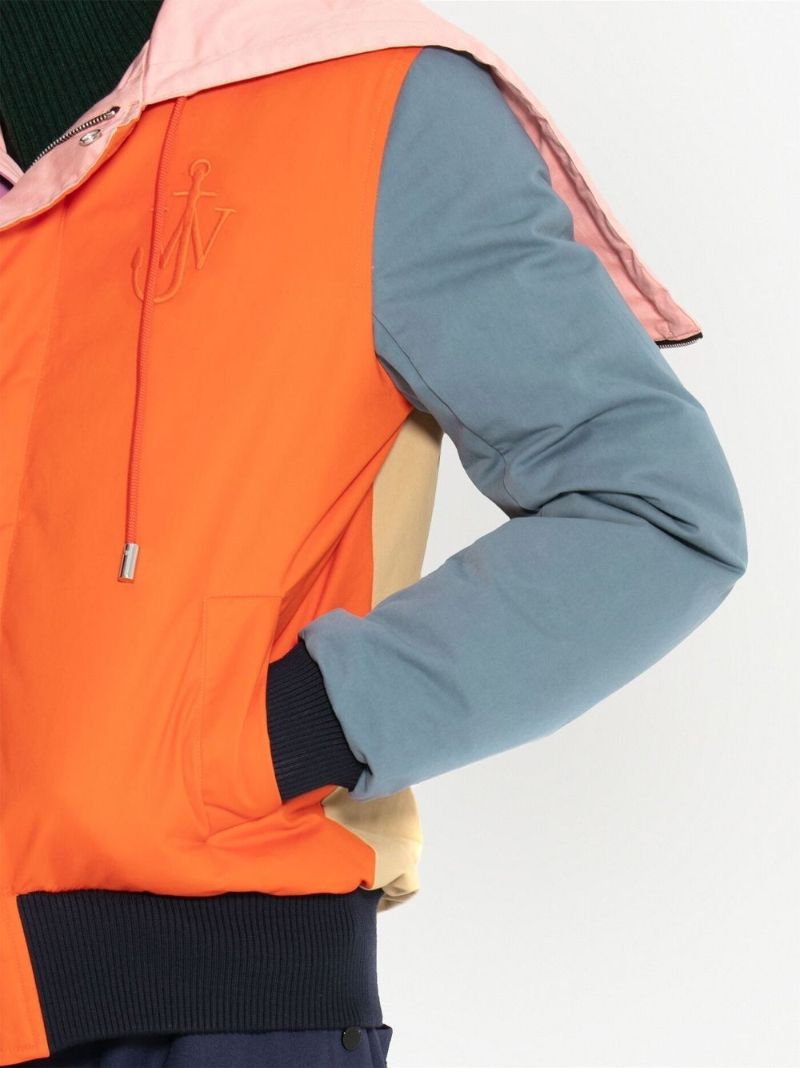 Orange Colourblock Bomber Jacket