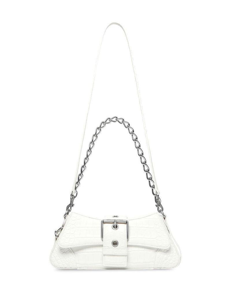 White Lindsay Small Leather Shoulder Bag
