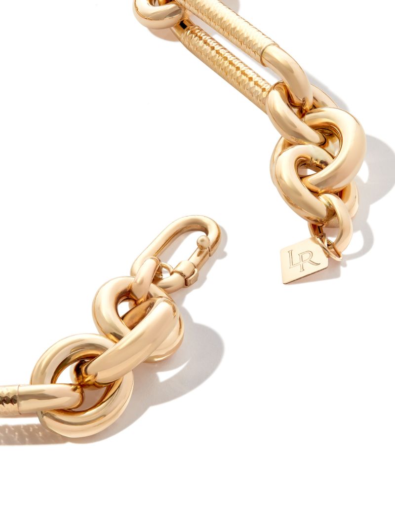 14k Yellow Gold Diamond Encrusted Chain Necklace