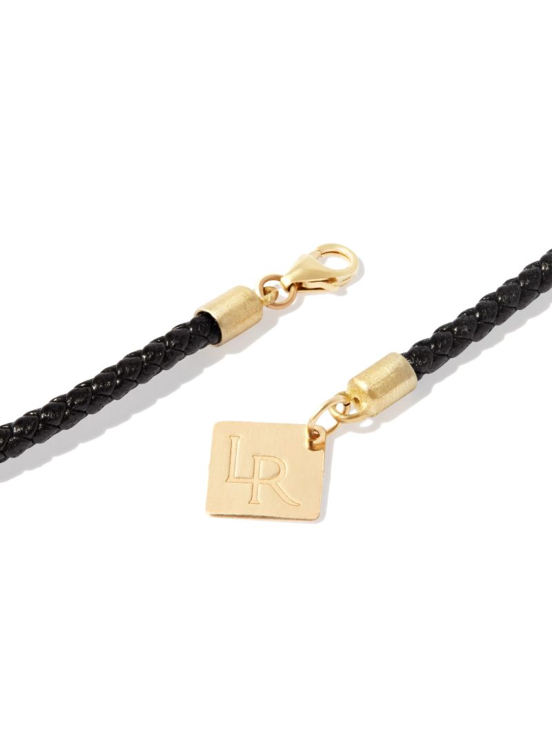 14k Yellow Gold Shark Charm Cord Necklace