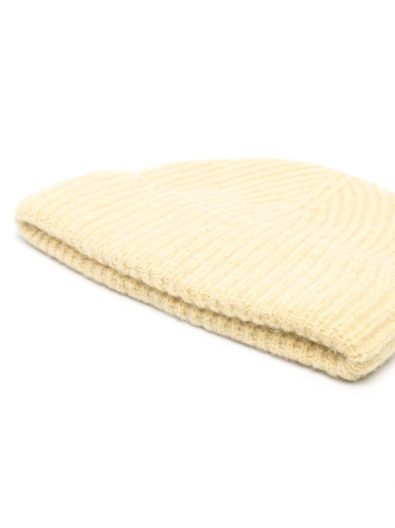 Yellow Ribbed Knit Beanie