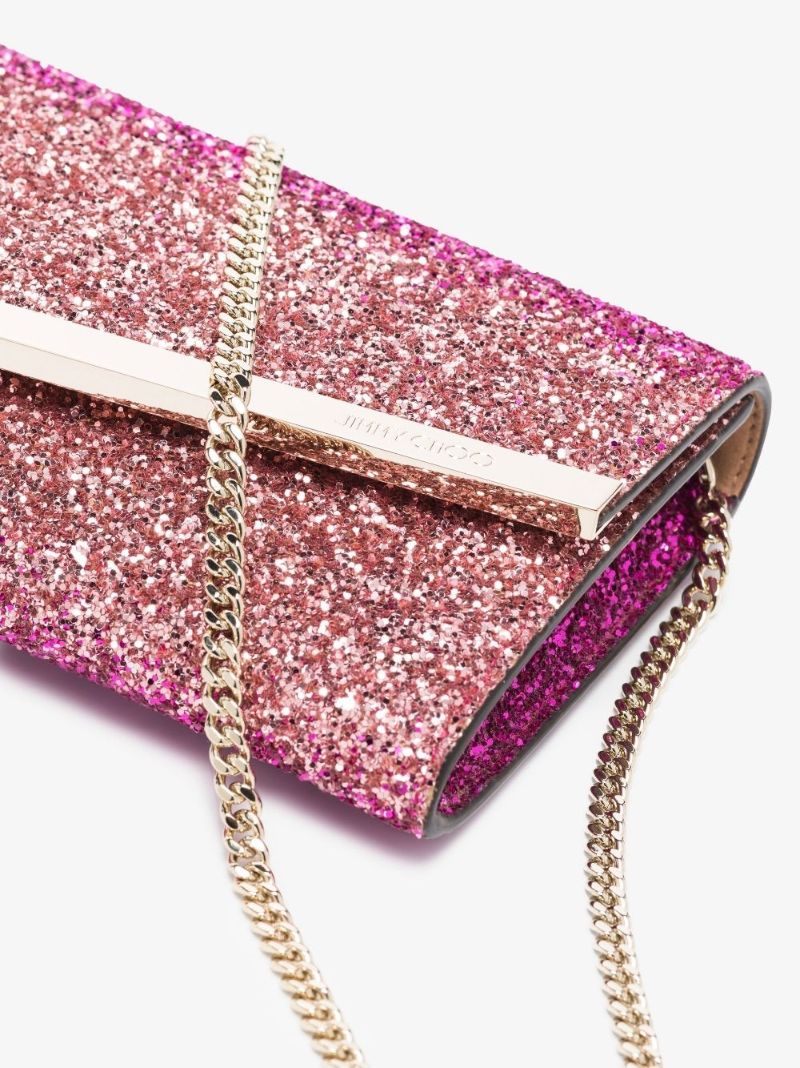 Pink Emmie Glitter Clutch Bag
