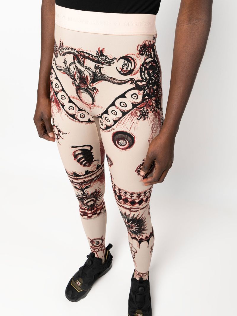 Neutral Geotic Printed Leggings