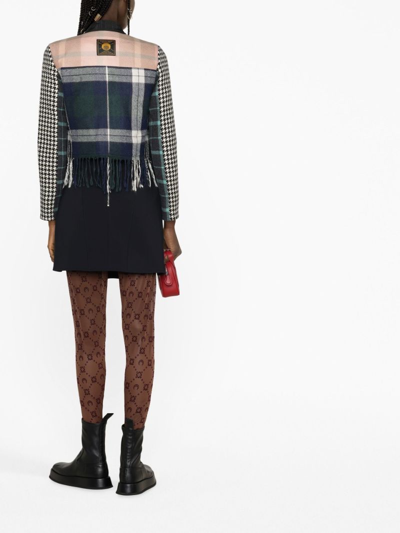 Black Clashing Tartans Cropped Jacket